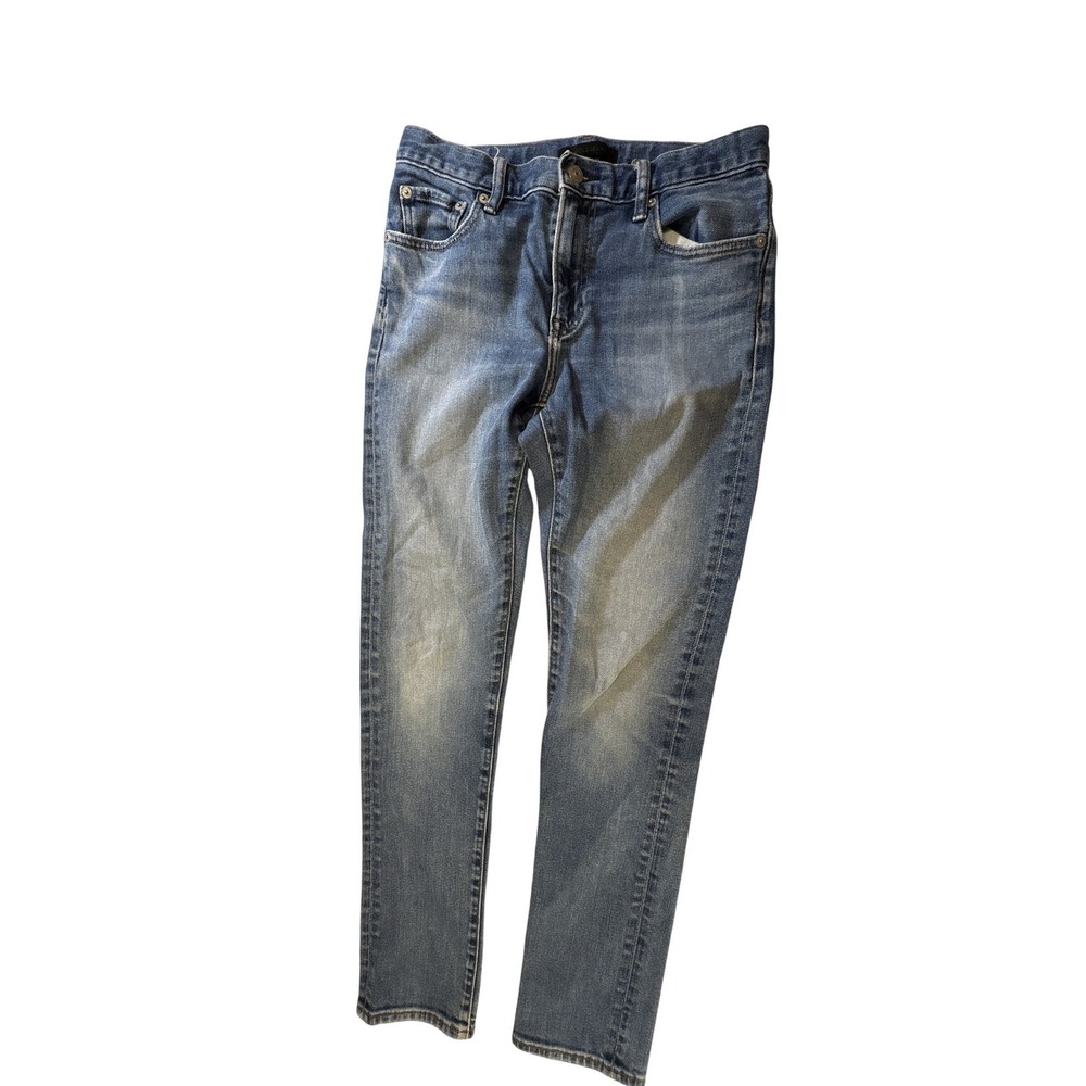 Uniqlo Mens Slim Fit Stretch Jeans Medium Wash Blue Denim 321-425301 29x34